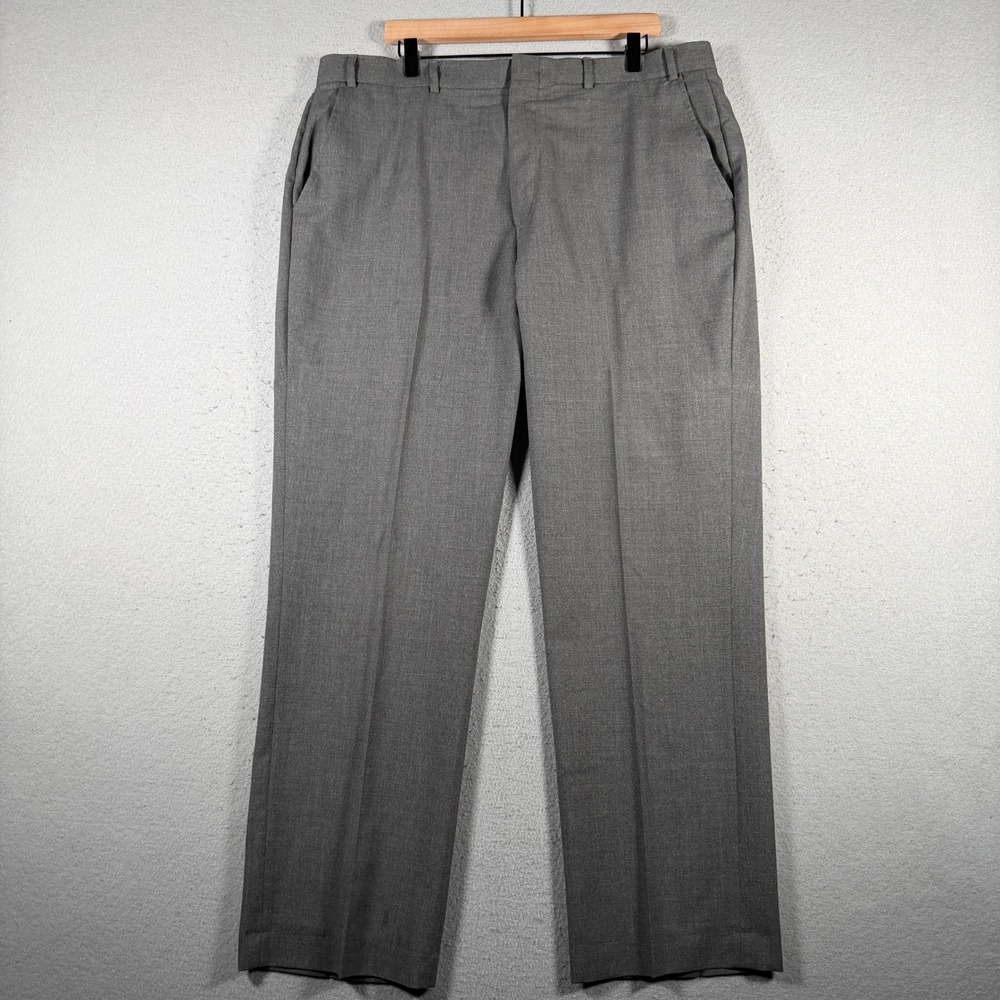 Vintage LL Bean Mens Grey Worsted Wool Dress Pants Trousers Made in USA Size 40